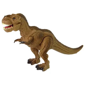 Zdalnie sterowany dinozaur Tyranozaur Rex w ruchu na tle białym