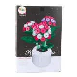 Realistyczny model kwiatów z klocków w pastelowych kolorach i doniczce