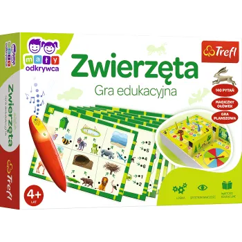Dzieci grające w edukacyjną grę Zwierzęta Magiczny ołówek Trefl