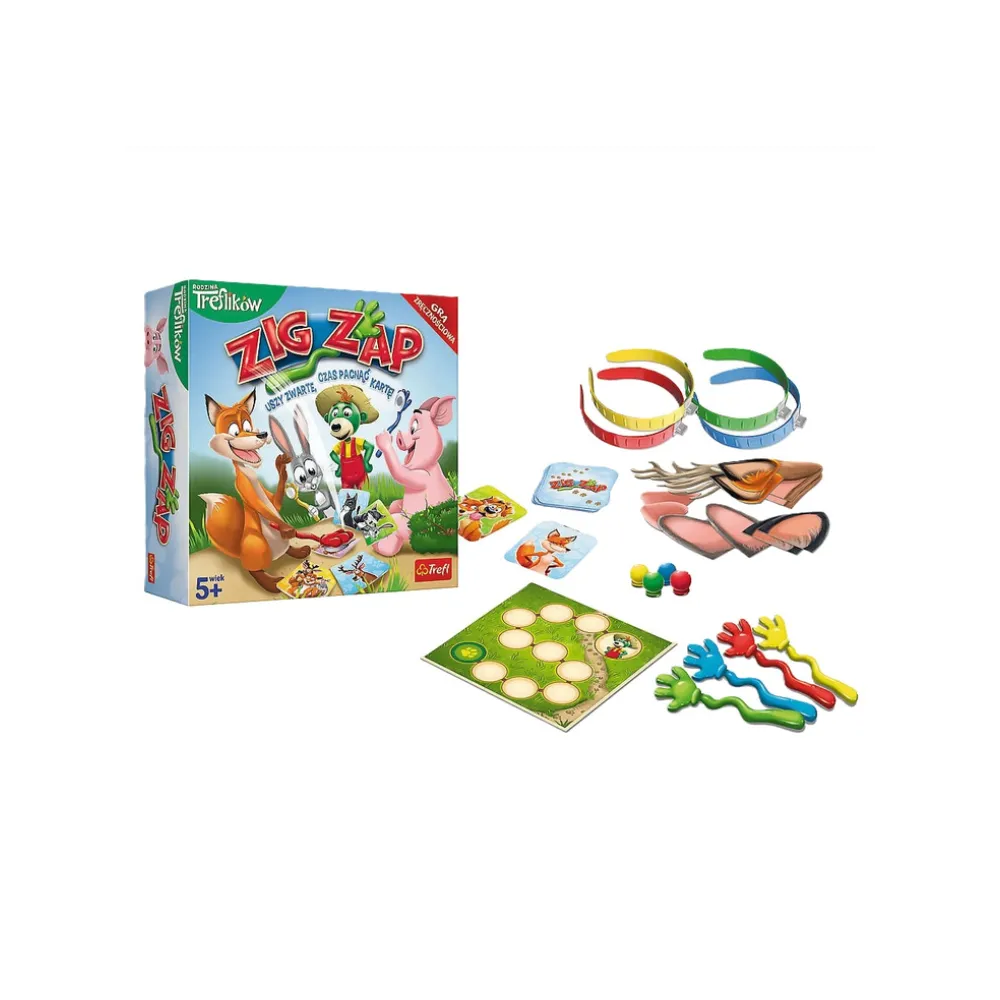 Gra zręcznościowa ZIG ZAP Rodzina Treflików w kolorowym opakowaniu