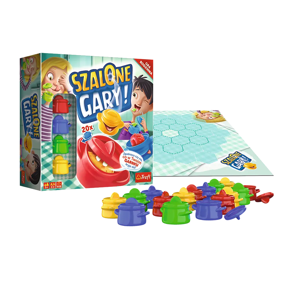 Opakowanie gry Szalone Gary Trefl z widocznym logo