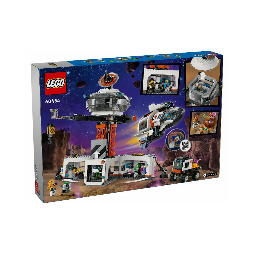 Stacja Kosmiczna LEGO z minifigurkami, statkiem i akcesoriami do kreatywnej zabawy
