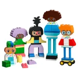 Elementy zestawu LEGO DUPLO 10423 z ludzikiem przedstawiającym różne emocje
