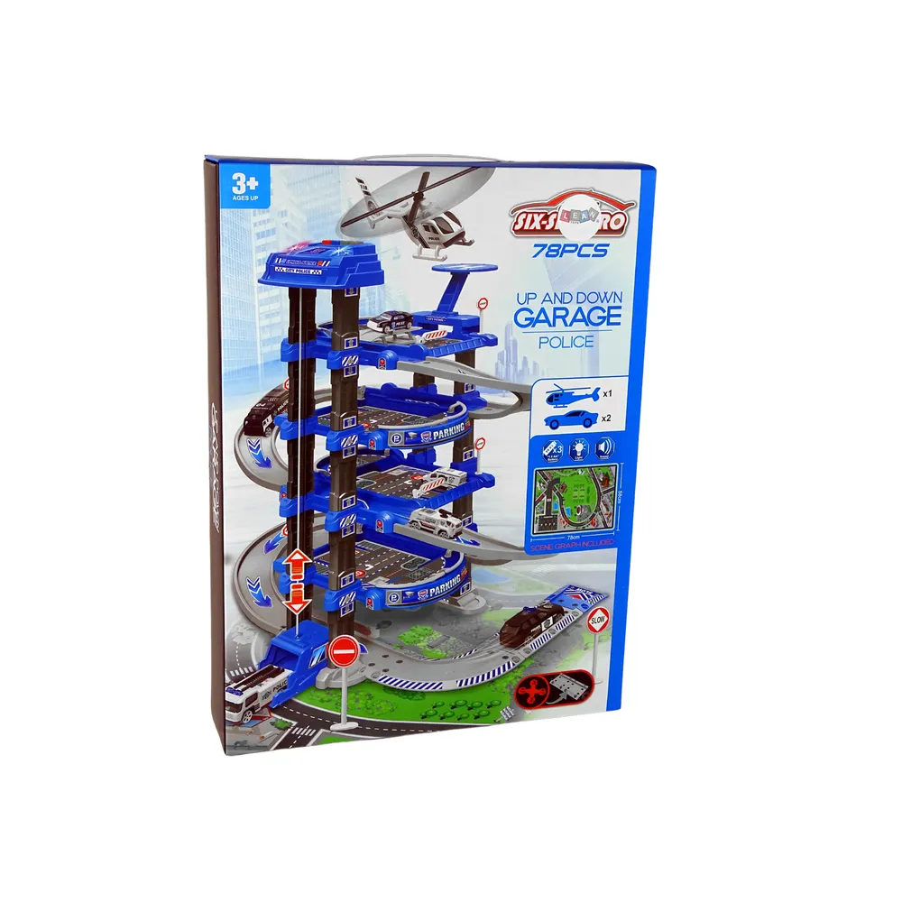 Zestaw policyjny parking 1:64 zabawka edukacyjna dla dzieci od 3 lat