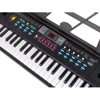 Zestaw keyboard MQ-6112 z mikrofonem, uchwytem na nuty i kablem zasilającym