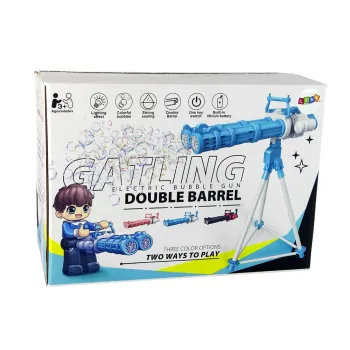 Regulowany statyw z różowym pistoletem na bańki mydlane dla dzieci