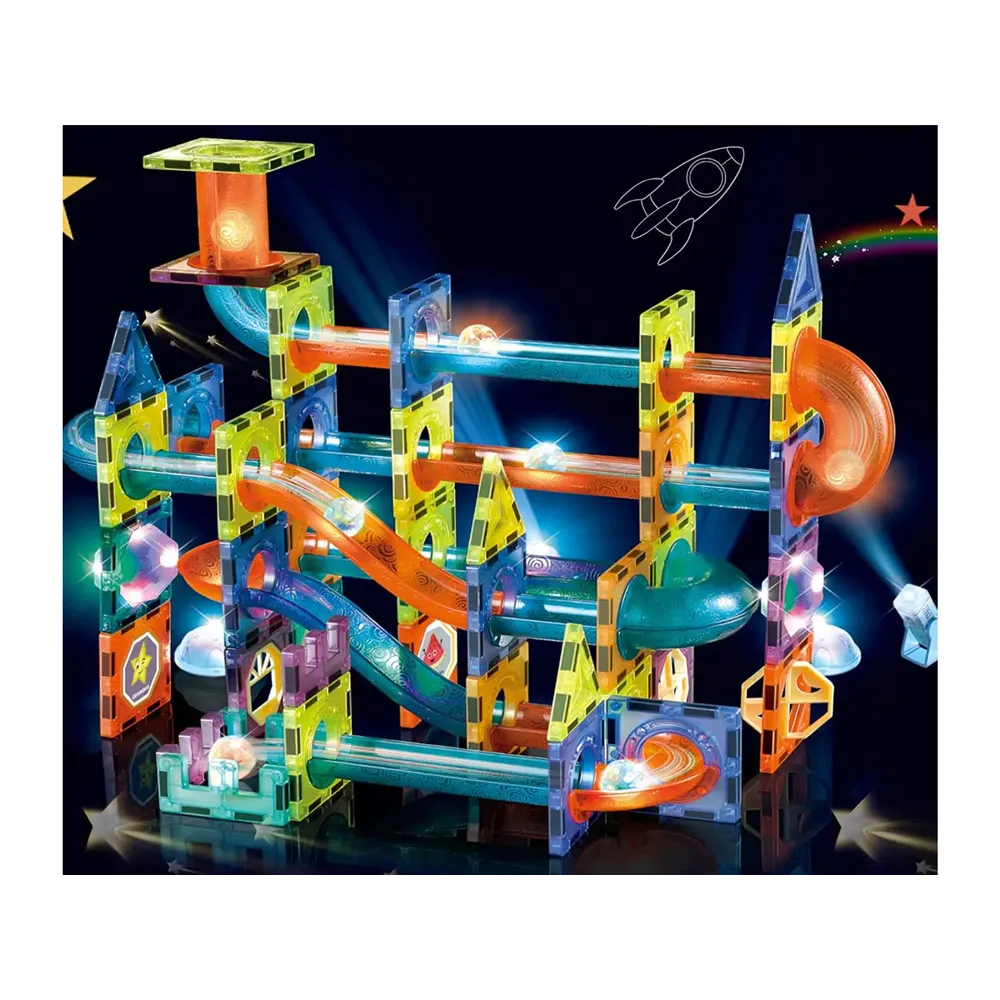 Magnetyczne klocki z podświetlanymi elementami dla dzieci od 3 lat