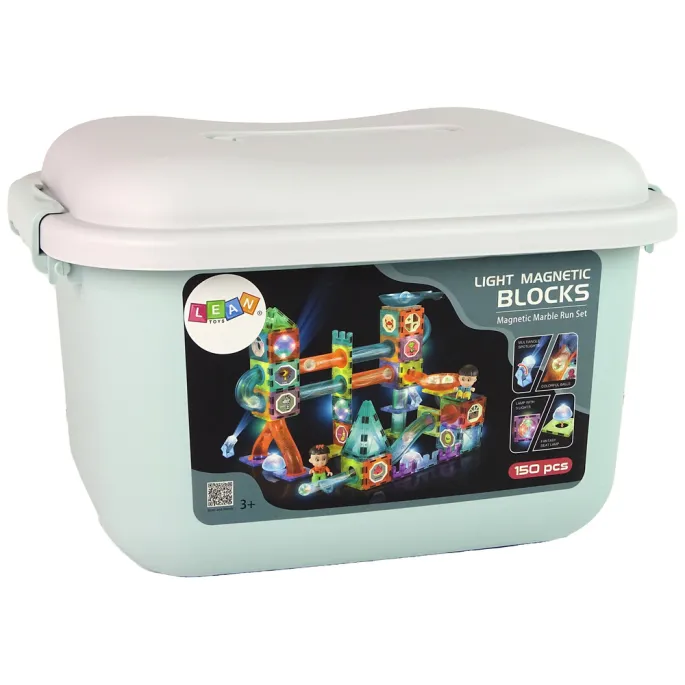 Kreatywny tor kulkowy magnetyczny z diodami LED do zabawy i nauki