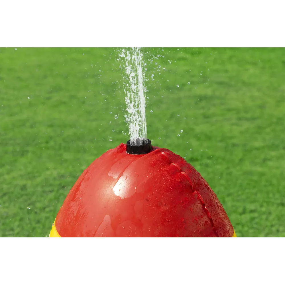 Elementy zestawu dmuchanej fontanny wodnej: rakieta i kotwy mocujące