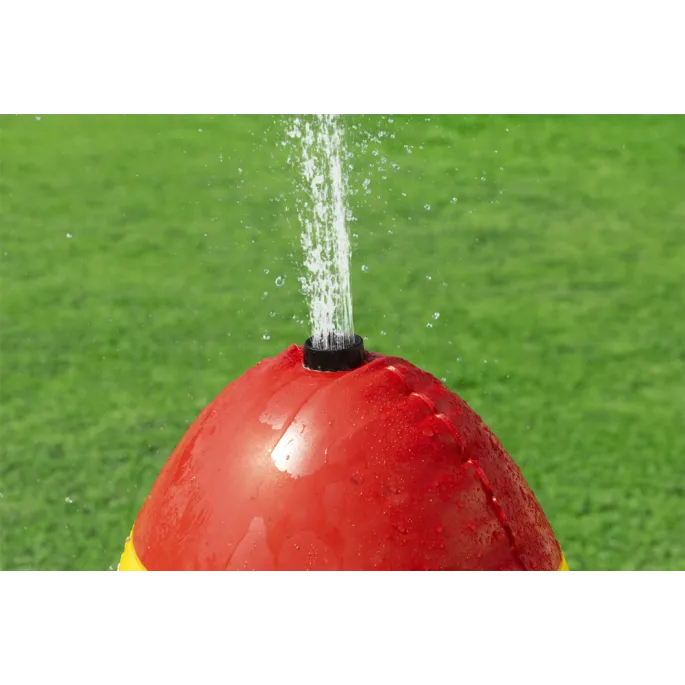 Elementy zestawu dmuchanej fontanny wodnej: rakieta i kotwy mocujące