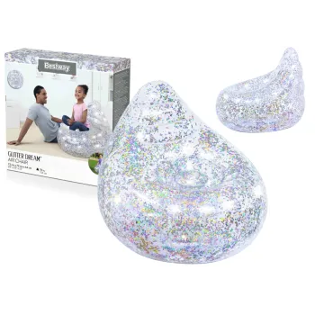 Dmuchany fotel brokatowy Bestway o wym. 72 x 72 x 64 cm dla dzieci i młodzieży