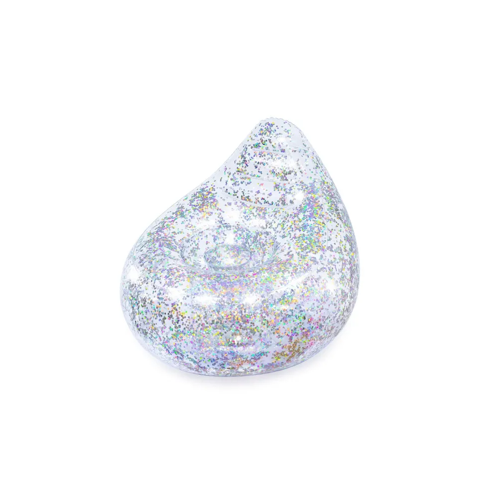 Brokatowy fotel dmuchany idealny do pokoju młodzieżowego i na taras