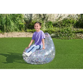 Wytrzymały fotel dmuchany z brokatem do relaksu w domu i ogrodzie