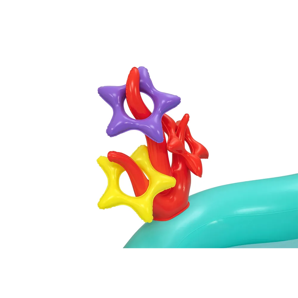 Dmuchany basen Mała Syrenka z atrakcyjną grafiką i zabawkami