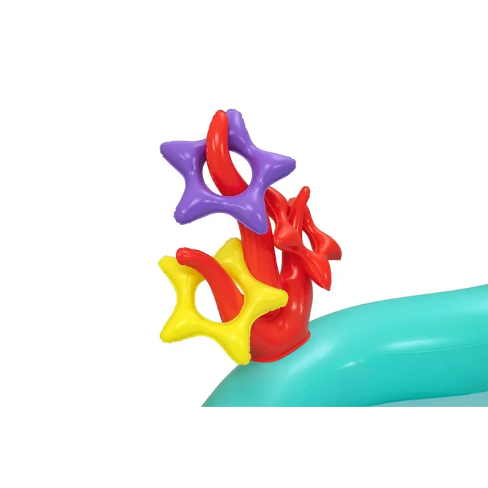 Dmuchany basen Mała Syrenka z atrakcyjną grafiką i zabawkami