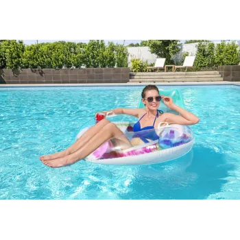 Duże koło do pływania Bestway z komfortowym zagłówkiem na wodę