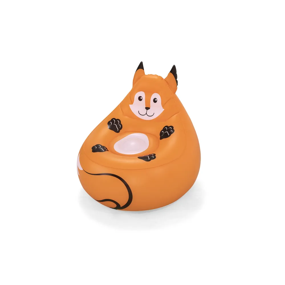 Fotel dmuchany Bestway z grafiką lisa idealny do pokoju dziecka