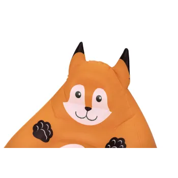 Wygodny i efektowny fotel dmuchany z motywem lisa na zewnątrz