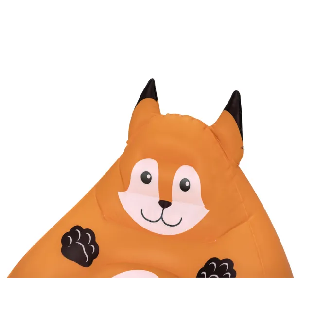 Wygodny i efektowny fotel dmuchany z motywem lisa na zewnątrz