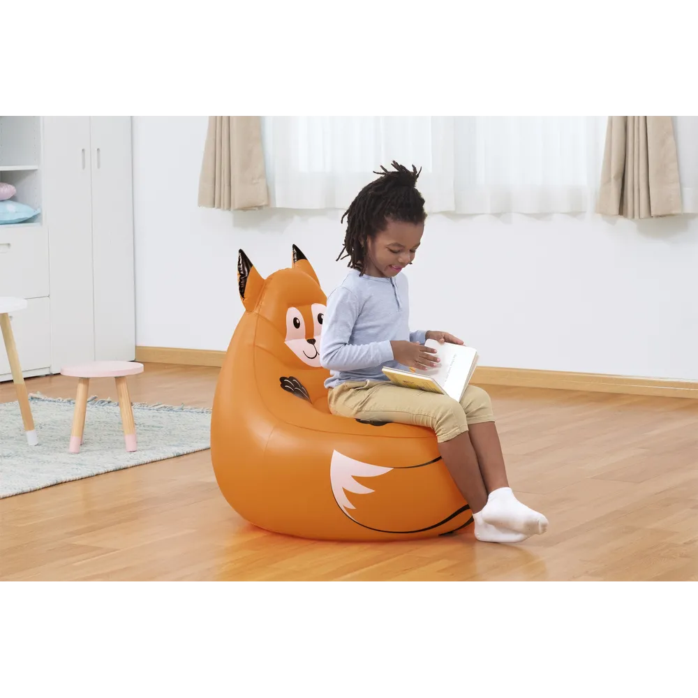 Dmuchany fotel dziecięcy Lis przystosowany do maksymalnego obciążenia 70 kg