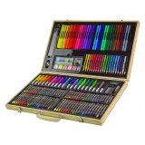 Zestaw Artystyczny Do Malowania Drewniana Walizka 180 Elementów