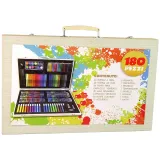 Zestaw Artystyczny Do Malowania Drewniana Walizka 180 Elementów