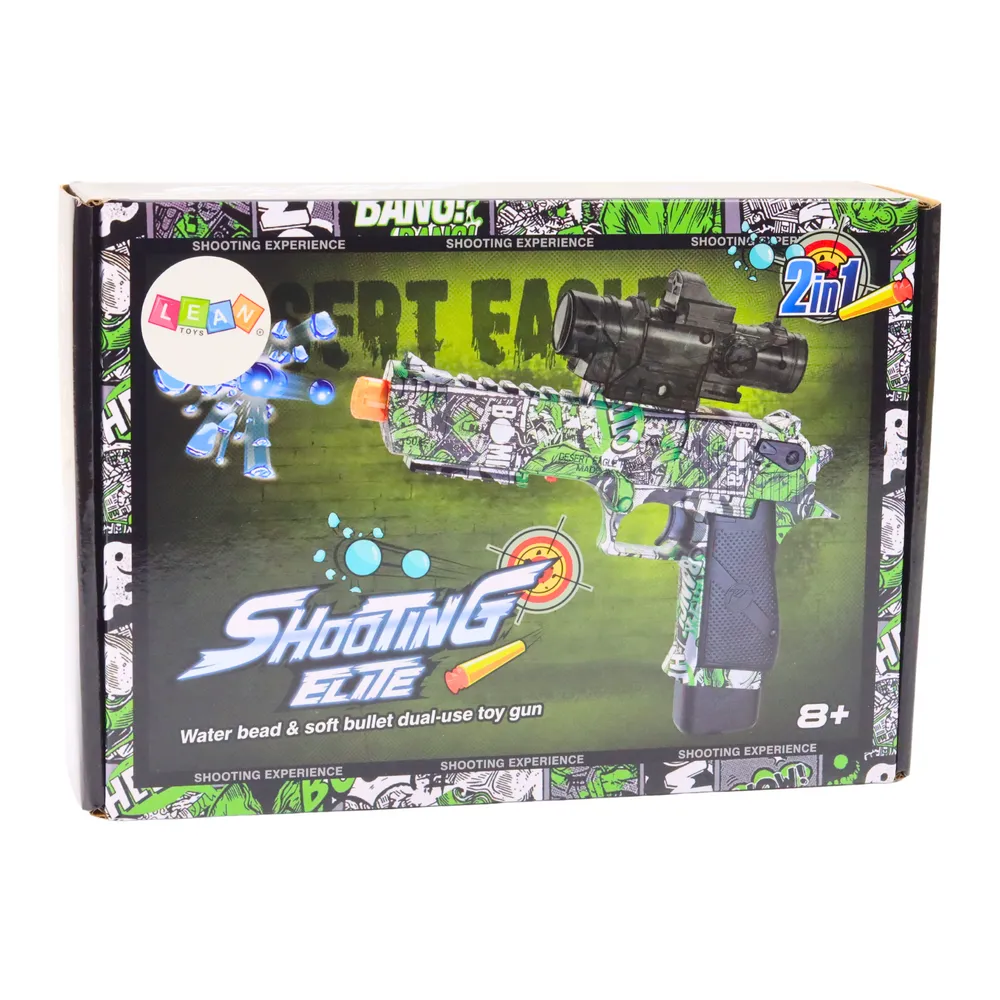 Elektryczny pistolet 2w1 do zabaw plenerowych oraz gier zręcznościowych dla młodzieży