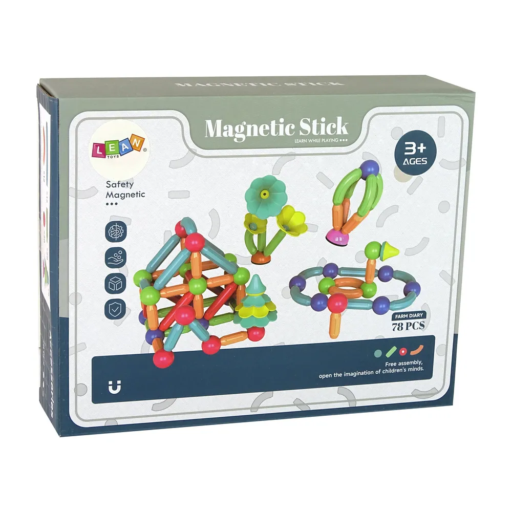 Bezpieczne plastikowe klocki magnetyczne dla dzieci powyżej 3 lat