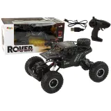 Czarne auto terenowe RC Rover 1:16 na pilot z dużymi kołami i napędem 4x4