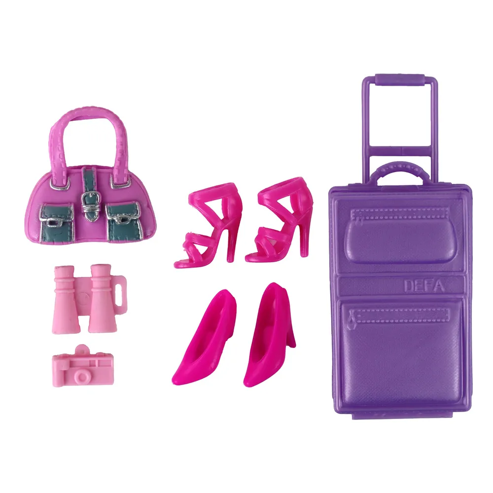 Walizka podróżna i ubrania dla lalki kreatywnej zabawy