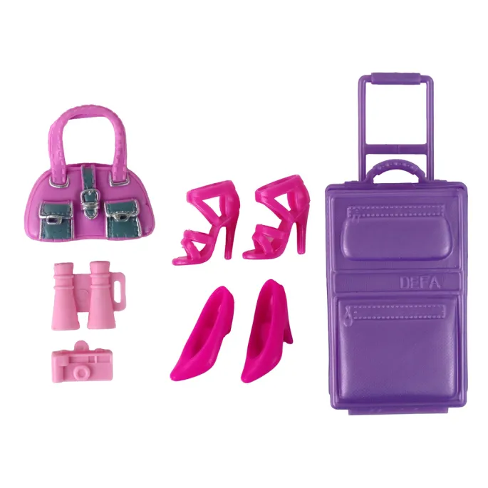 Walizka podróżna i ubrania dla lalki kreatywnej zabawy