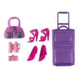 Walizka podróżna i ubrania dla lalki kreatywnej zabawy