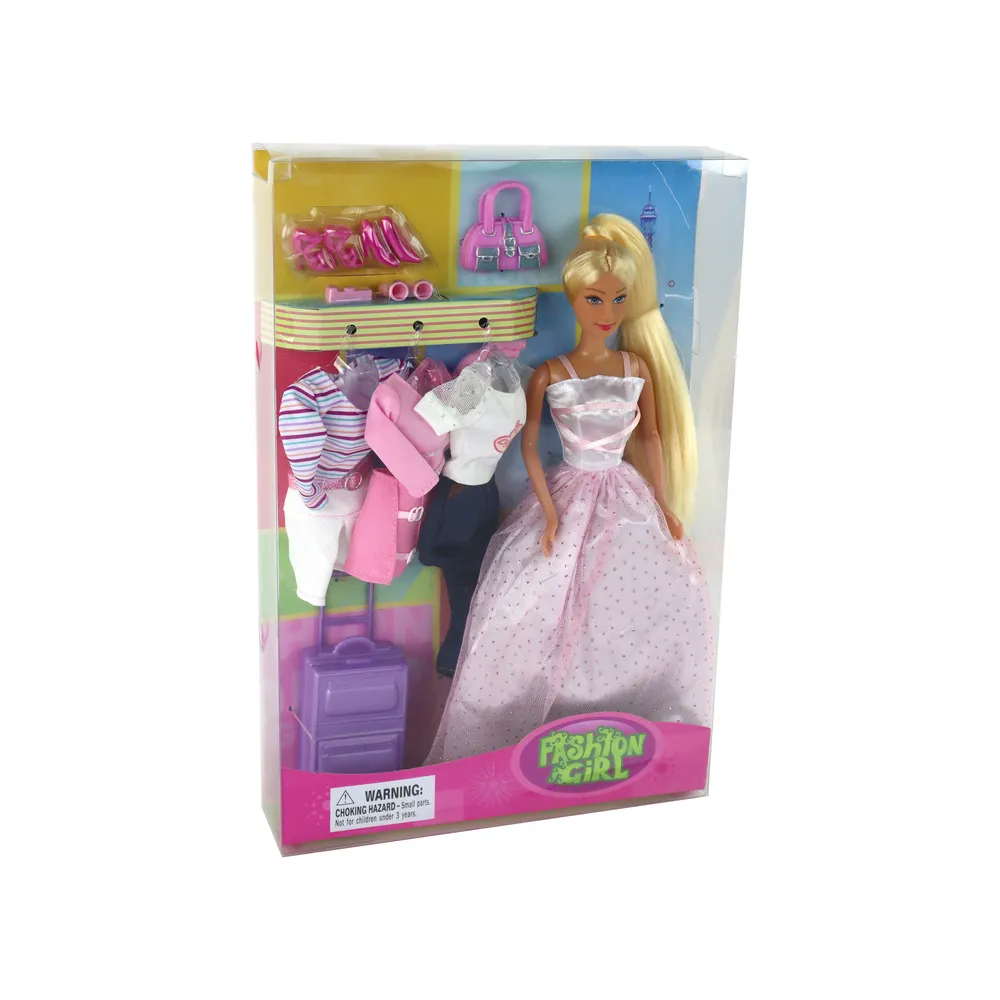 Zabawka dla dziewczynki: lalka z modnymi ubraniami i dodatkami
