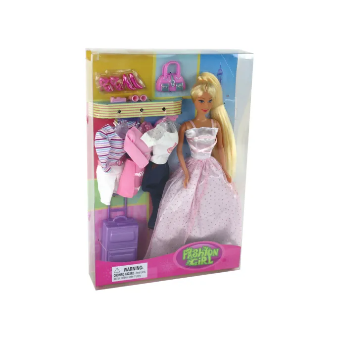 Zabawka dla dziewczynki: lalka z modnymi ubraniami i dodatkami