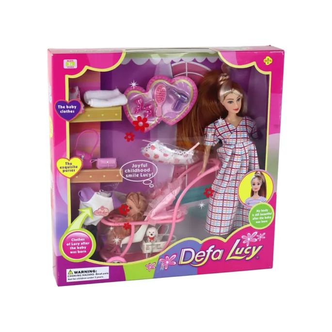 Lalka Lucy z wymiennym brzuszkiem oraz zestawem do pielęgnacji