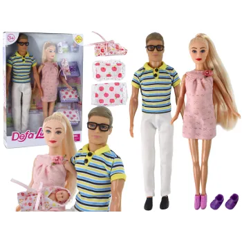 Lalka rodzina Lucy w ciąży zestaw z Kevinem i bobasem