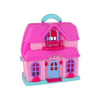 Domek Dla Lalek Mebelki Akcesoria Figurki Różowy