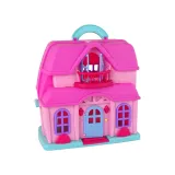 Domek dla lalek z akcesoriami i otwieranymi drzwiami w kolorze różowym