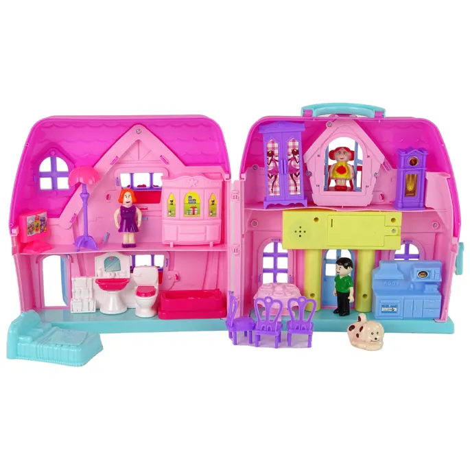 Zestaw kreatywny z domkiem, mebelkami i figurkami dla dzieci