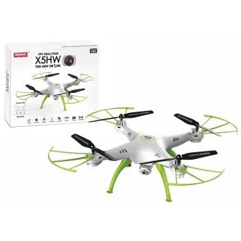Zdalnie sterowany dron X5HW w kolorze biało-zielonym z kamerką WiFi