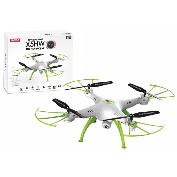 Zdalnie sterowany dron X5HW w kolorze biało-zielonym z kamerką WiFi