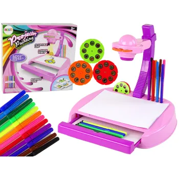 Projektor Stolik do Rysowania Różowy Mazaki Szuflada