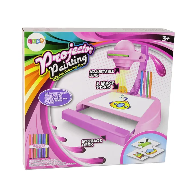 Projektor Stolik do Rysowania Różowy Mazaki Szuflada