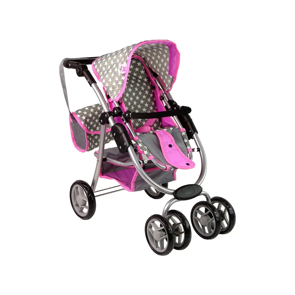 Zestaw wózek dla lalek z akcesoriami i składaną gondolą