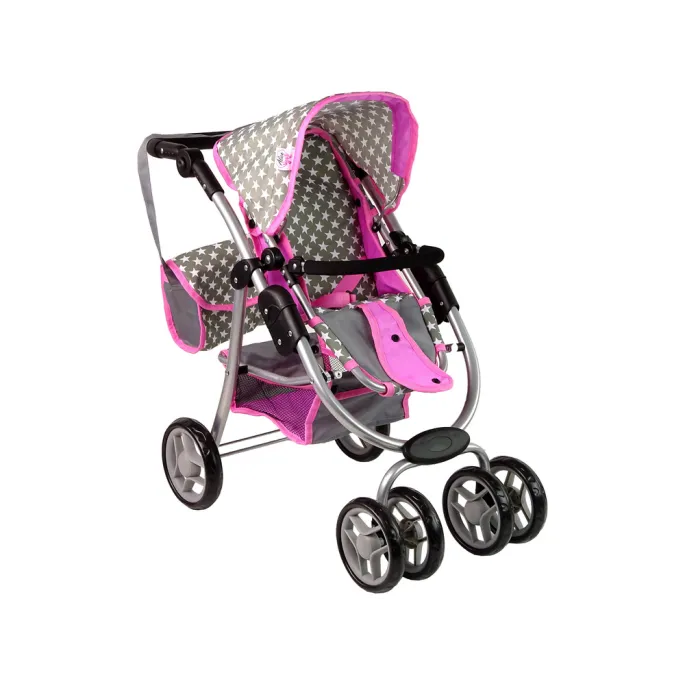 Zestaw wózek dla lalek z akcesoriami i składaną gondolą