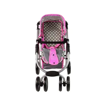 Wózek dla lalek z regulacją rączki i praktycznym daszkiem