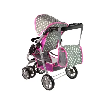 Różowy wózek 2 w 1 dla lalek – funkcja spacerówki i gondoli