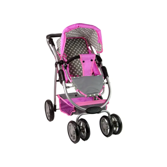 Wózek dziecięcy dla lalek z regulowanym uchwytem i daszkiem