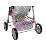 Składany wózek dla lalek w różowym kolorze i białe gwiazdki