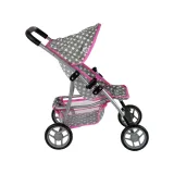 Bezpieczny wózek zabawkowy dla dziewczynki w różowe gwiazdki